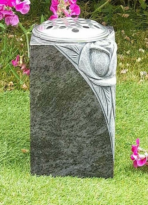 Engraved Personalised Granite Memorial Grave Vase Memorial Stone Cemetery Marker