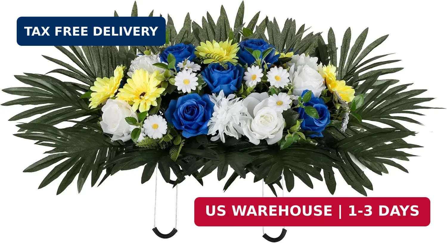 Memorial Cemetery Headstone Flower Saddle Silk Grave Decoration Outdoor