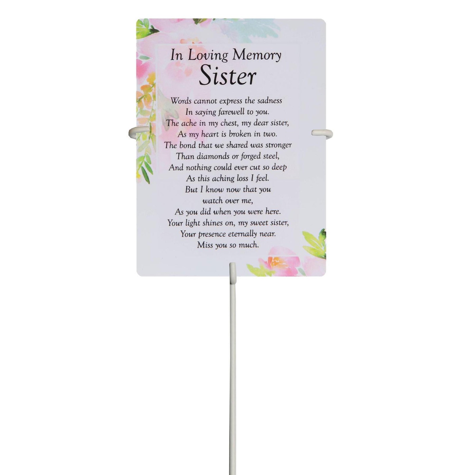 Loving Memory Sister Waterproof Graveside Memorial Card and Weatherproof holder