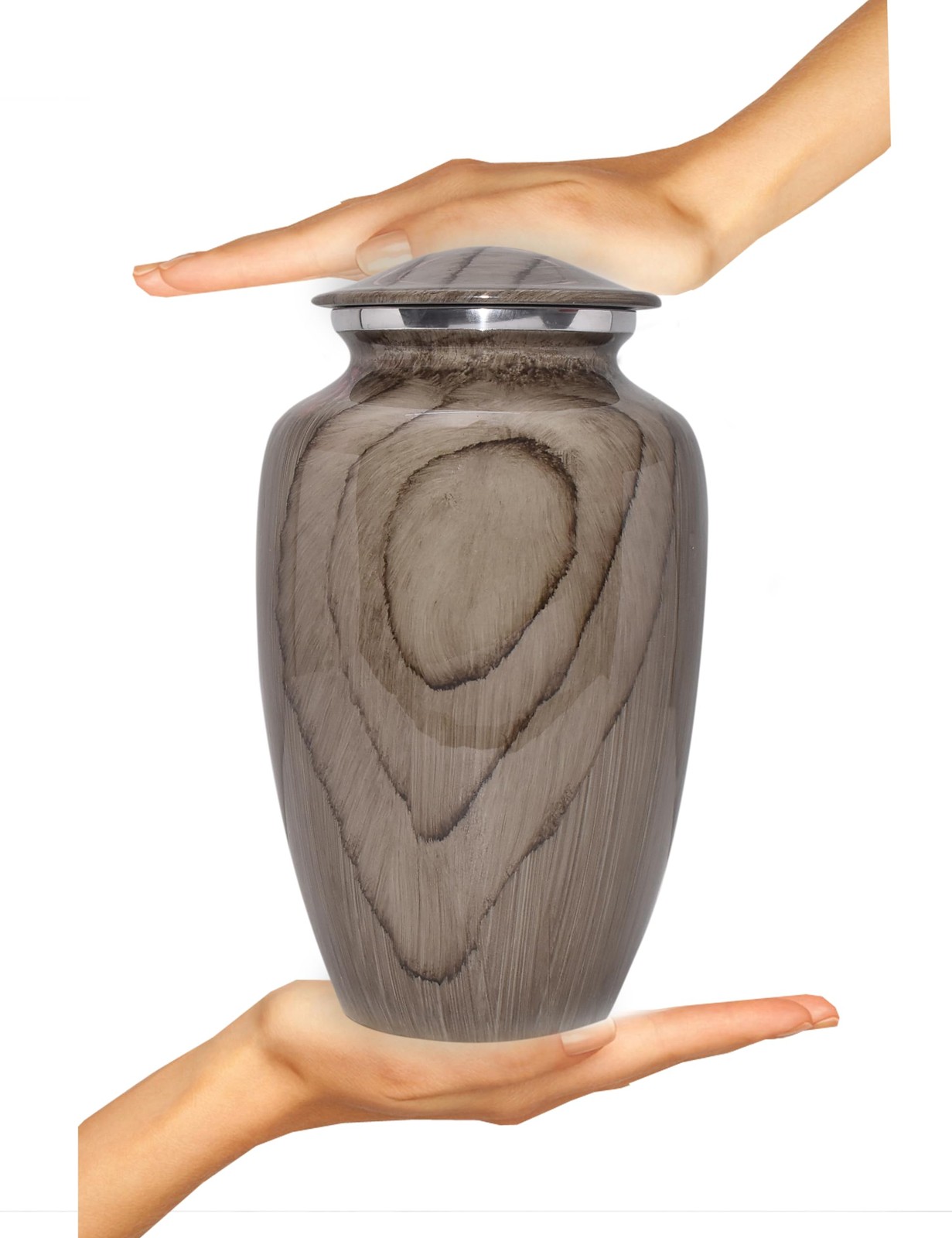 BOLD & DIVINE Wooden Textured Large Cremation Urn | Human Ashes Memorial Urn,…