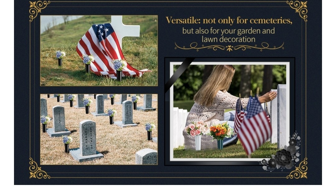 6 Pcs Cemetery Grave Vase Inserts Plastic Flowers Holder Bracket with 7 Hole…