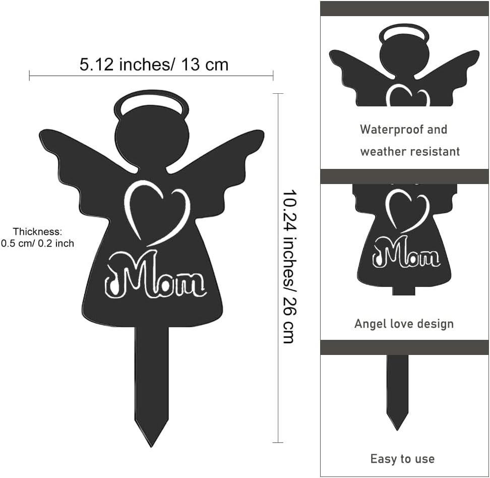 Memorial Grave Markers Angel Metal Stake,Christmas Cemetery Memorial Stake for M