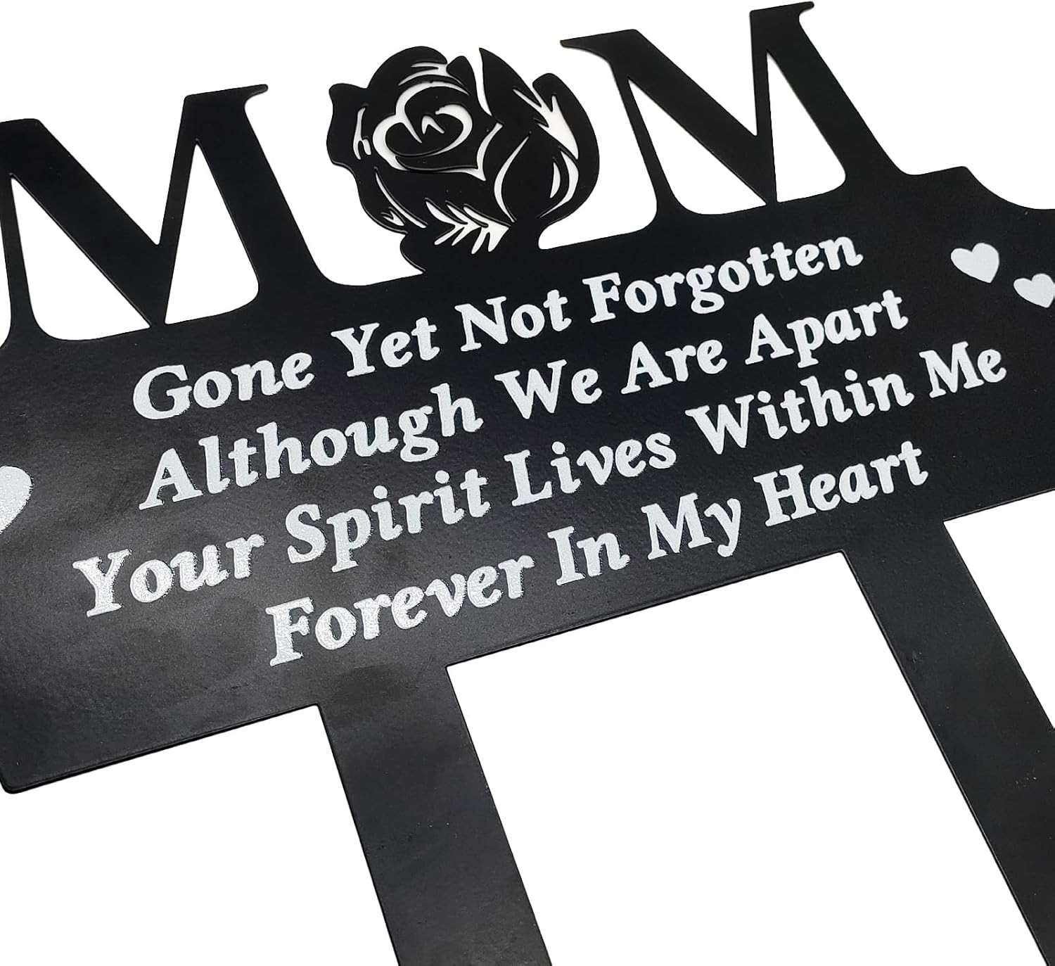 Metal Memorial Grave Markers for Mom Grave Rose Decorations for Cemetery Loss of