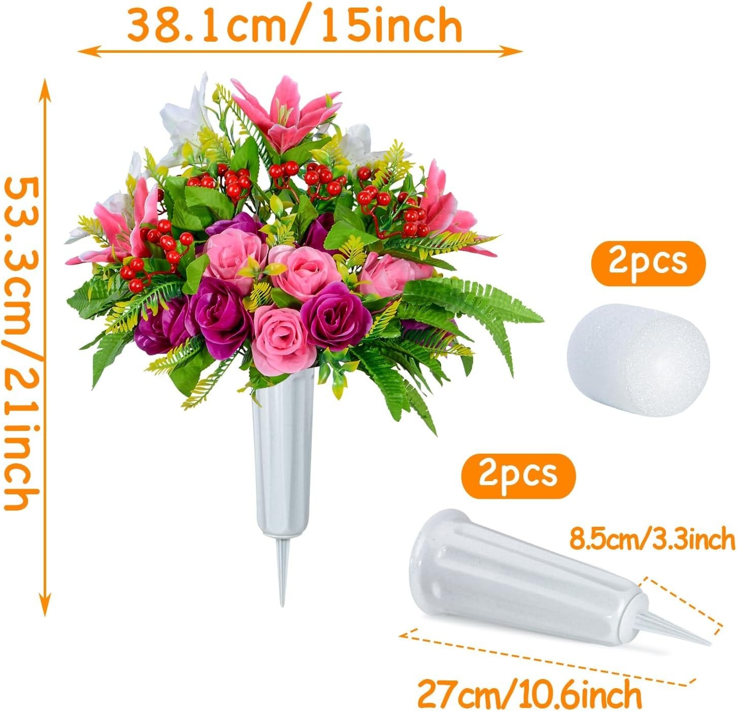 Memorial Grave Flowers for Cemetery Decoration