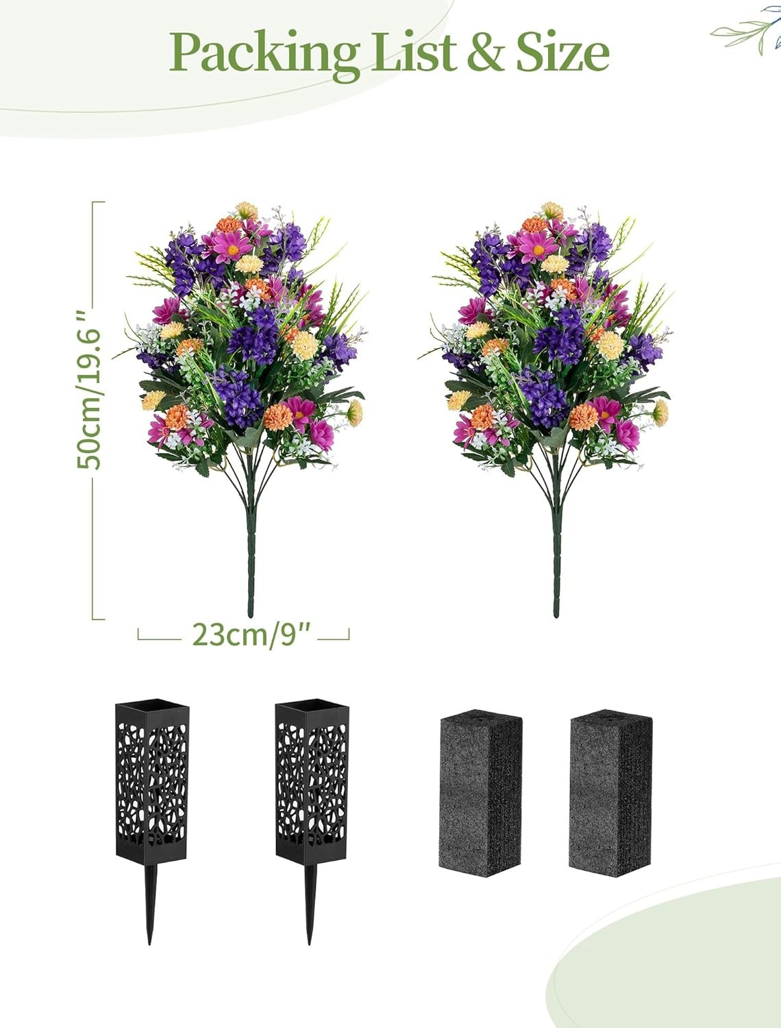 Artificial Cemetery Flowers for Grave: Memorial Day Flowers for Cemetery – Ou…