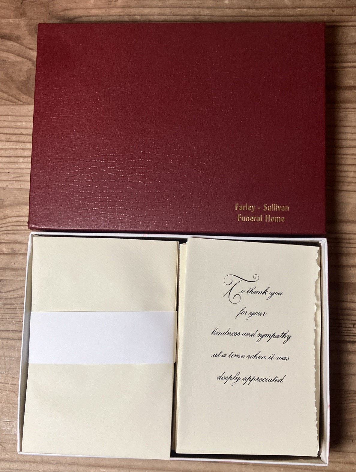 VTG Box 25 Sympathy Reply Blank Inside White Cards w/ Envelopes Funeral Thank U