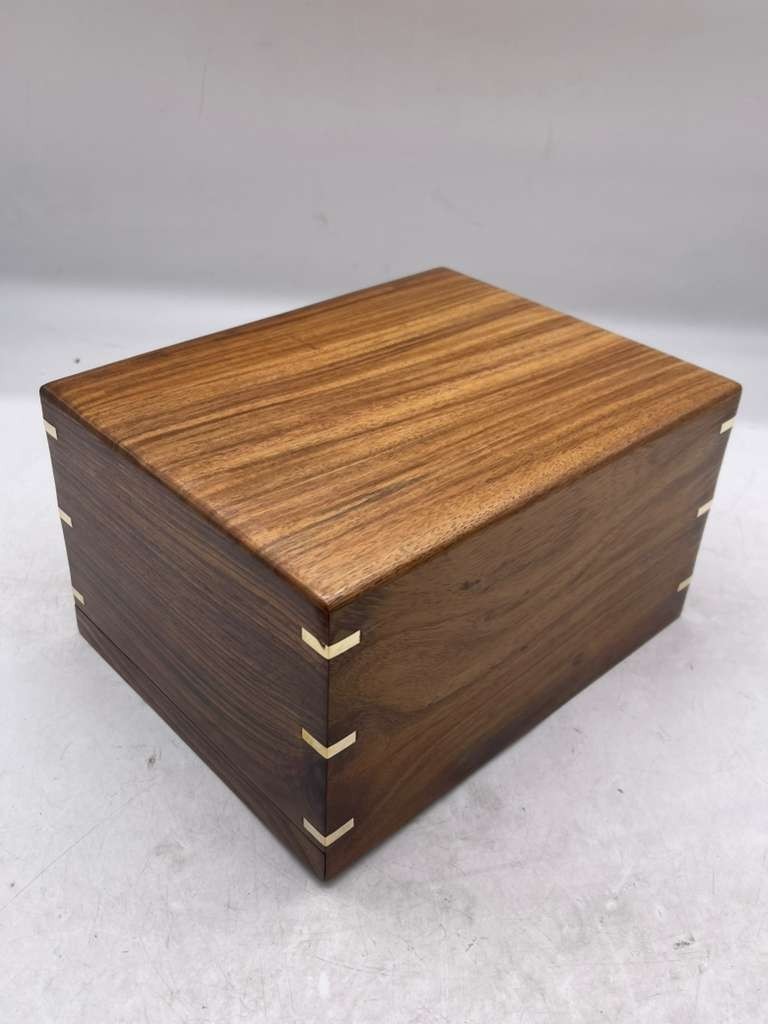 Wooden Cremation Urn Box Adult Ashes Handmade Solid Wood Memorial Box- OB