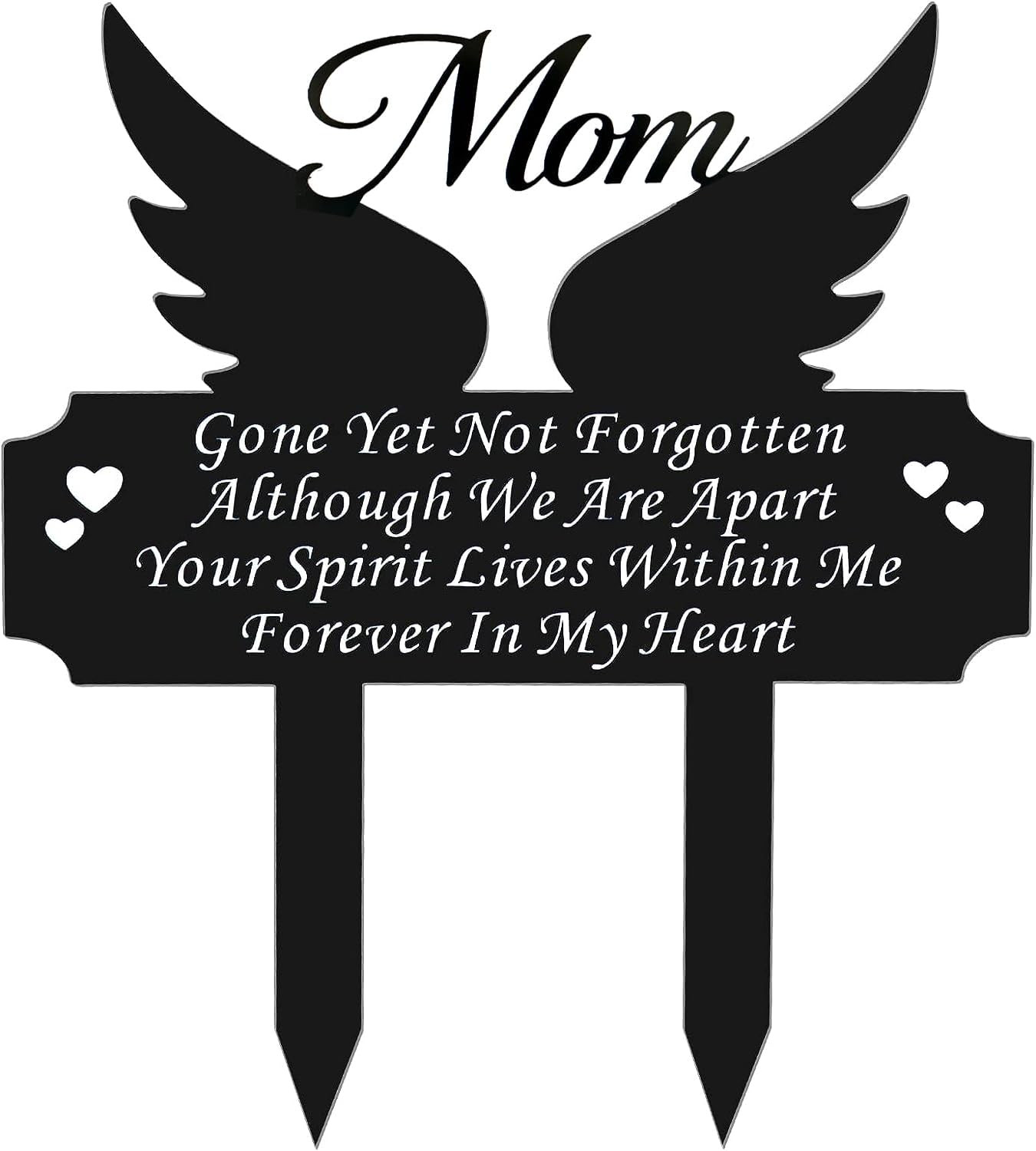 Metal Grave Marker Stake – Cemetery Garden Decor for Mom, Rust-Proof All-Weather