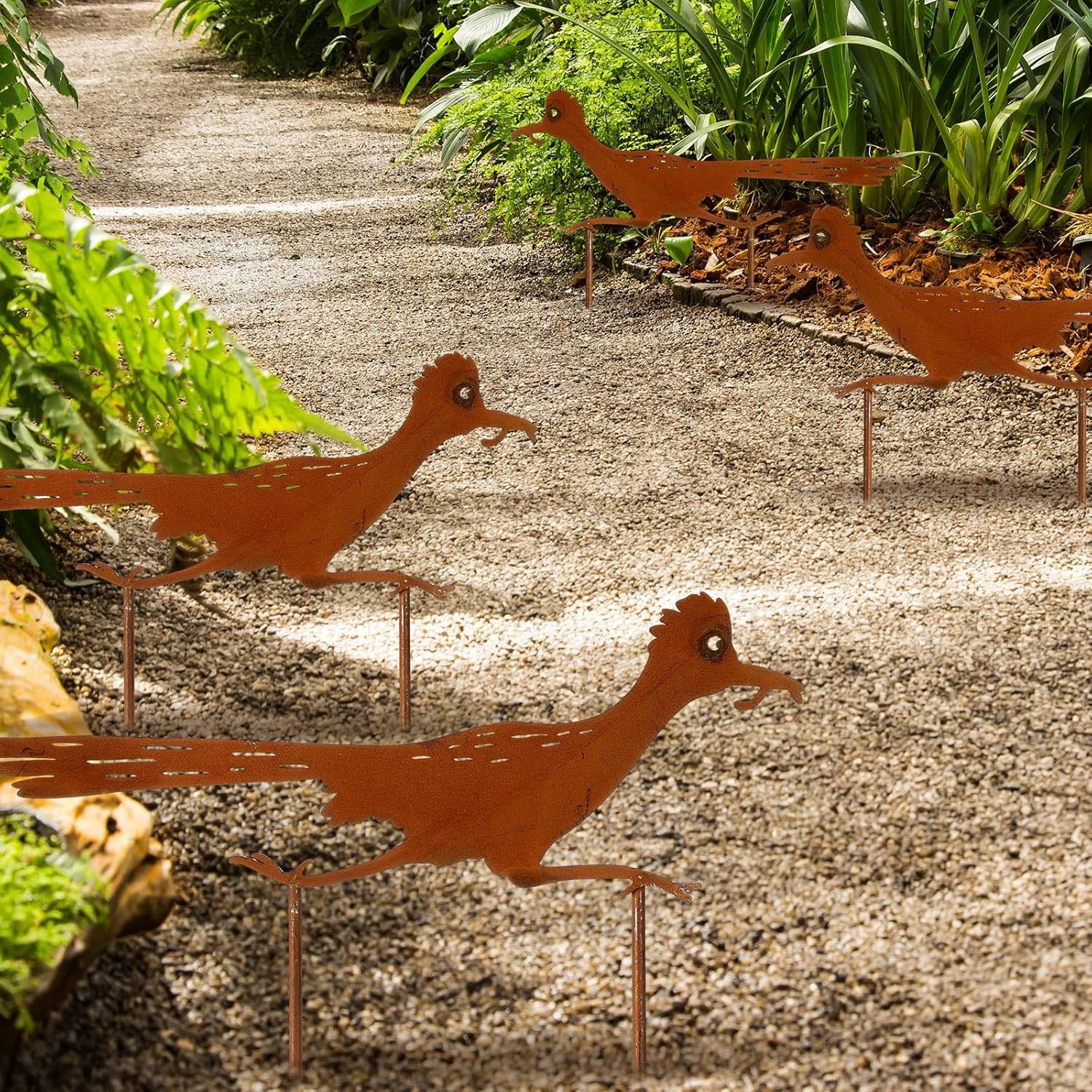 Geelin 4 Stück Metall Roadrunner Yard Art Southwest Decor Rostige…