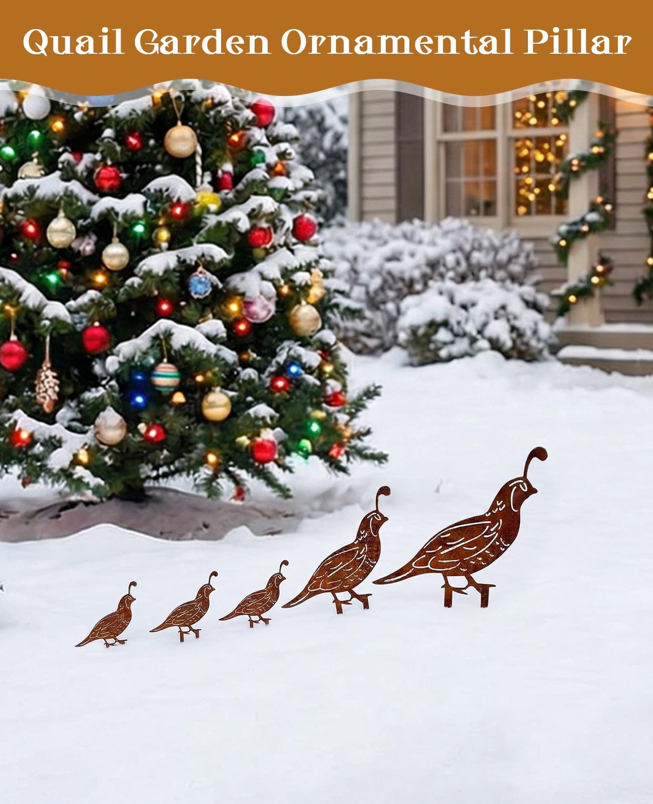 5PCS Metal Quail Yard Art Decor Stakes, Decorative Garden Stakes, Outdoor Cle…