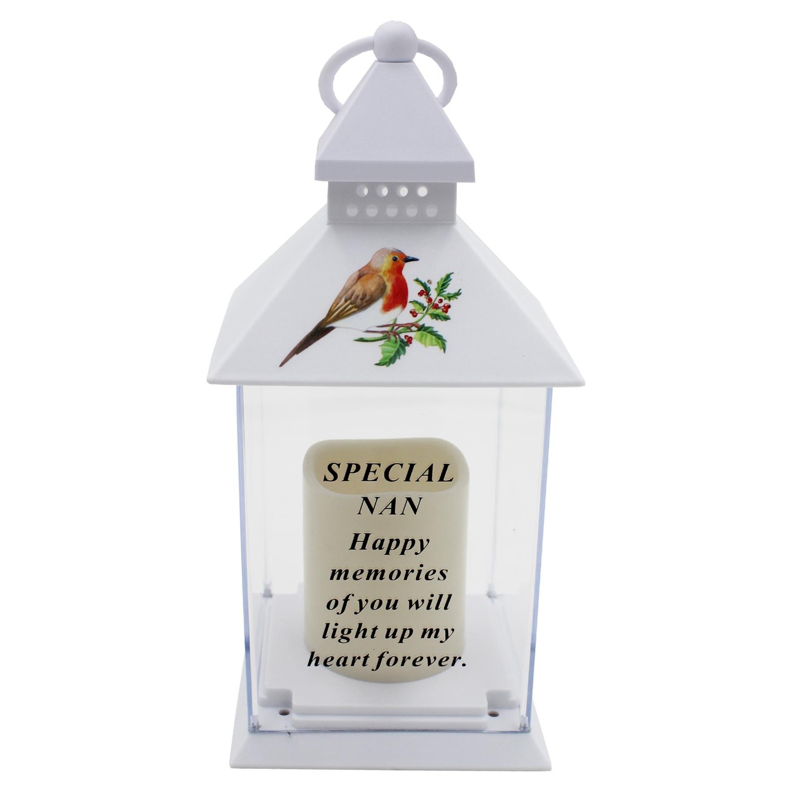 Robin Memorial Lantern Battery Operated Indoor and Outdoor Use – Special Nan