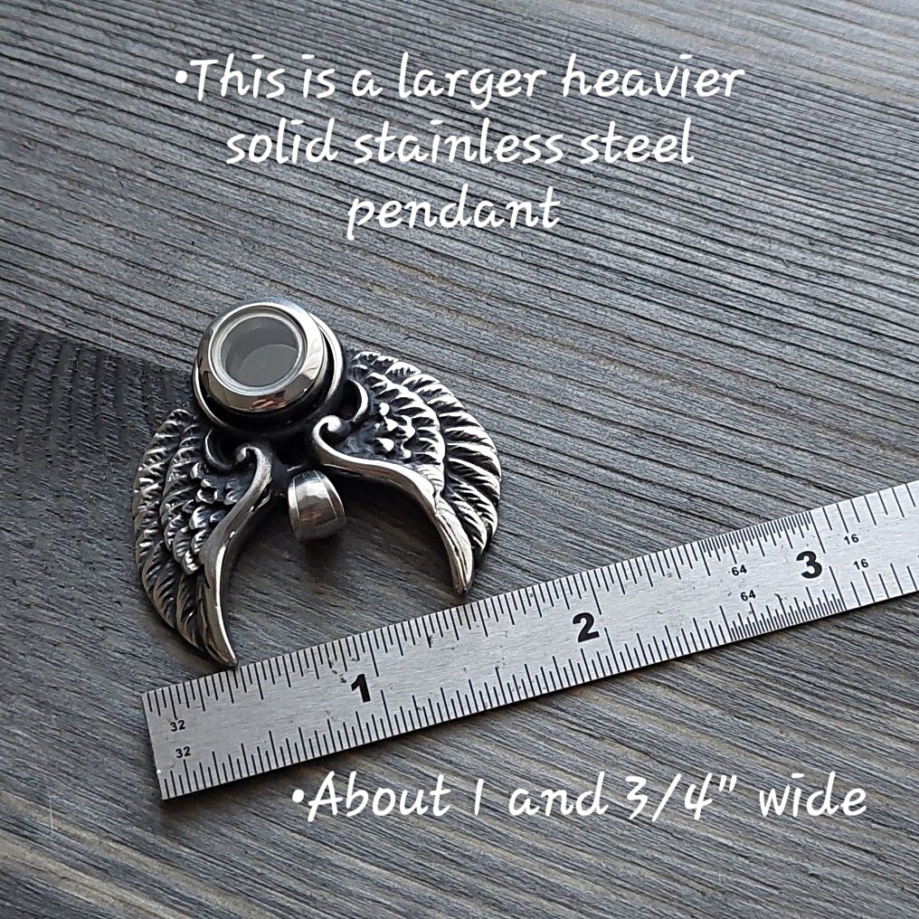 Angel Wings Locket Urn Necklace For Ashes, Lock of Hair Memorial Cremation Gift