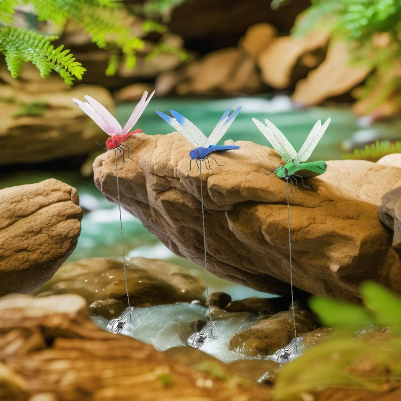 Dragonfly Clip,3D Dragonfly Garden Stakes Decor,Dragonfly Garden Decor Clip,f…