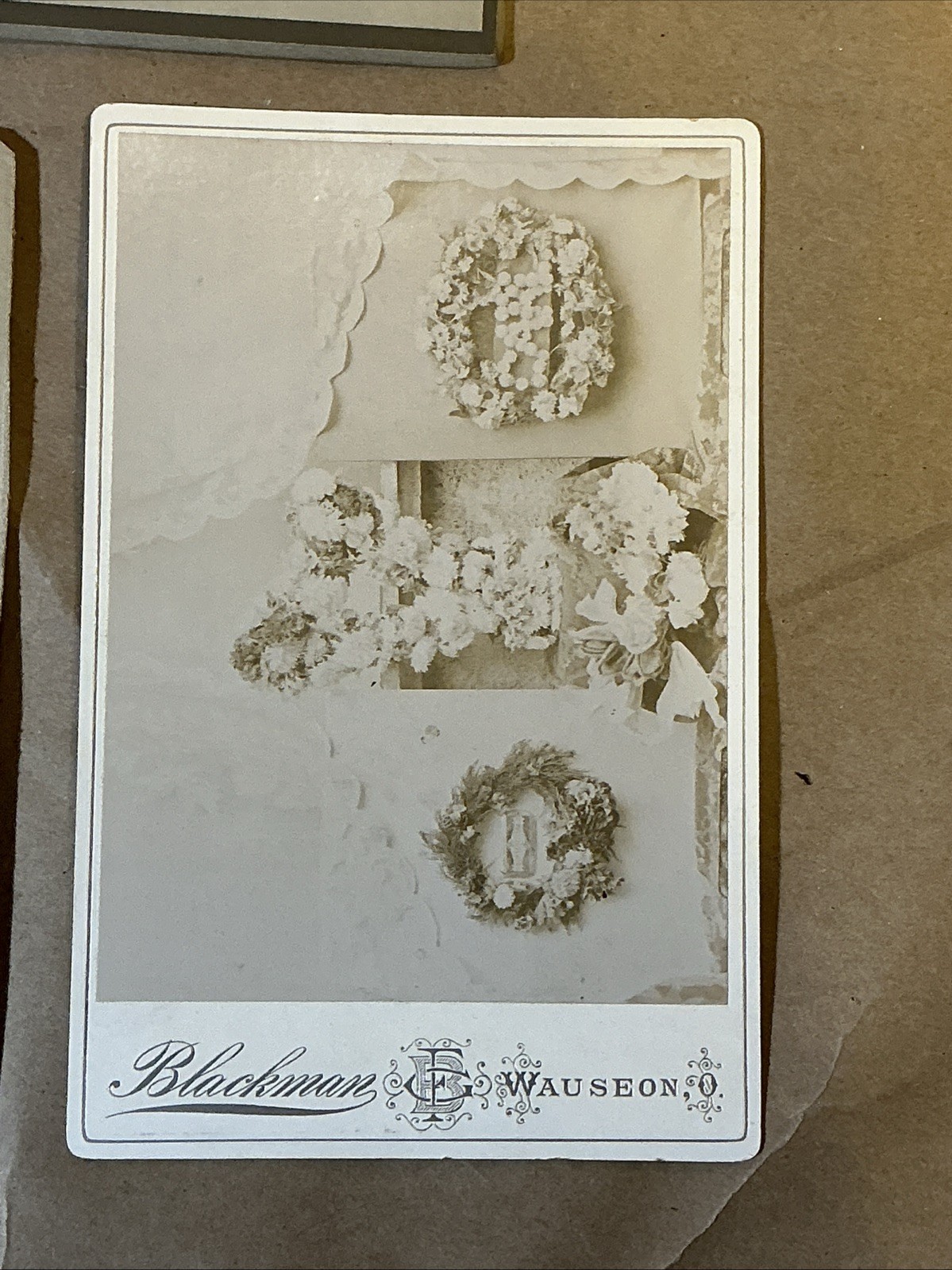 Group Of Early 1900s Funeral Cards And Funeral Flower Photos As Is INV-P0498