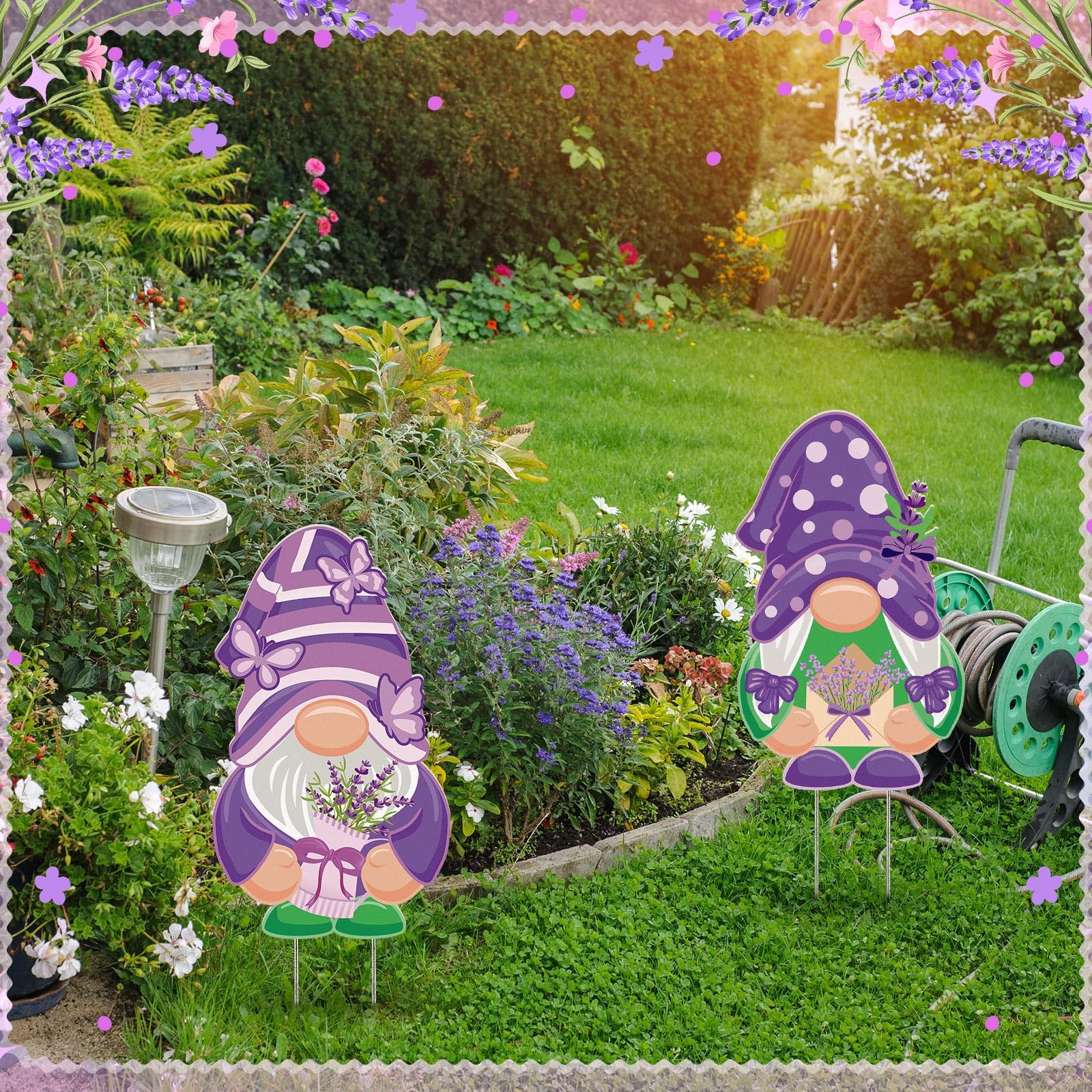 2 Pcs Easter/Spring Outdoor Decorations 16 Inch Easter Yard Signs Metal Paste…