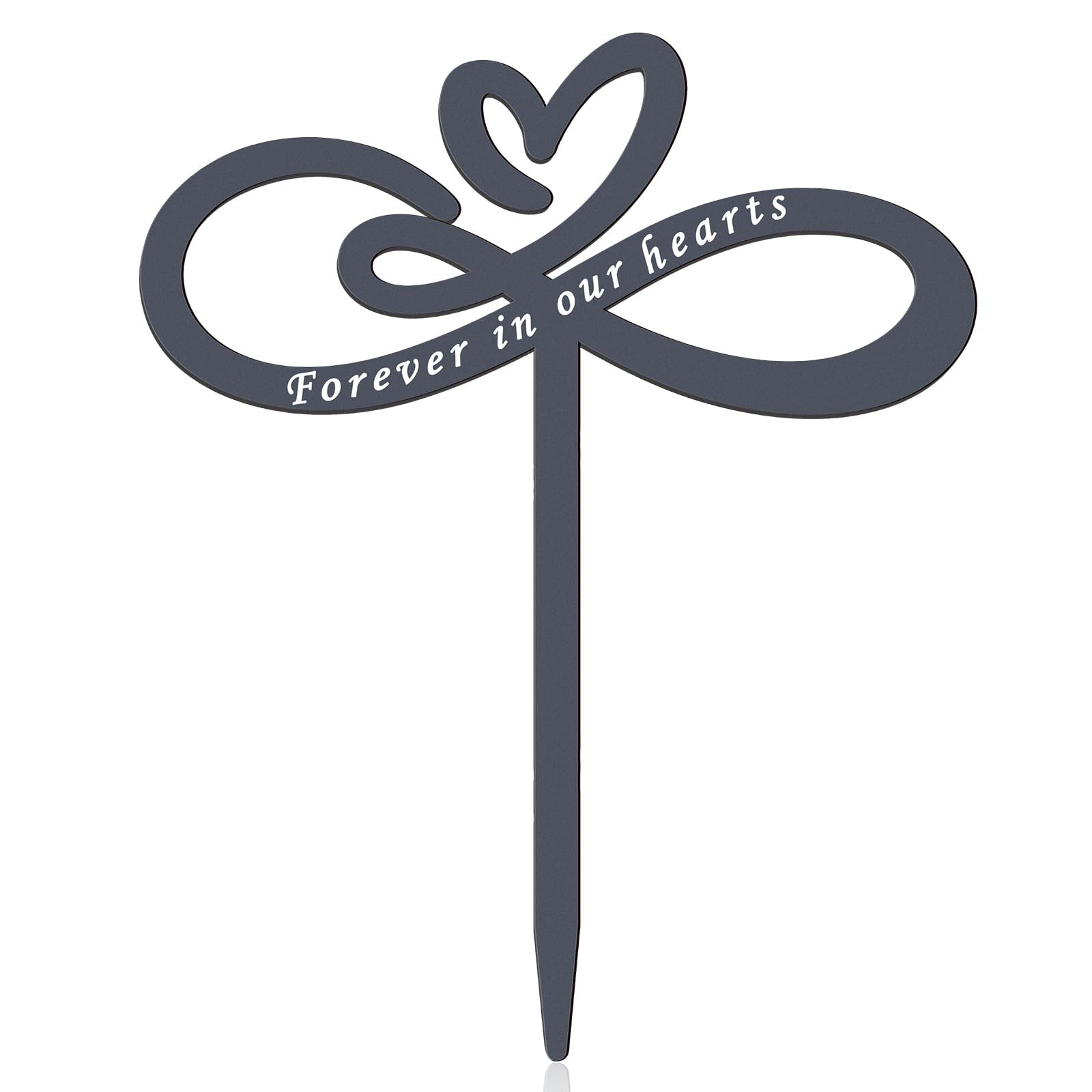 Heart Memorial Plaque Stake, Forever in Our Hearts Memorial Stakes, Cemetery …