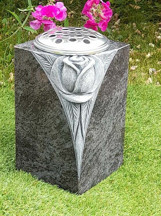Engraved Personalised Granite Memorial Grave Vase Memorial Stone Cemetery Marker