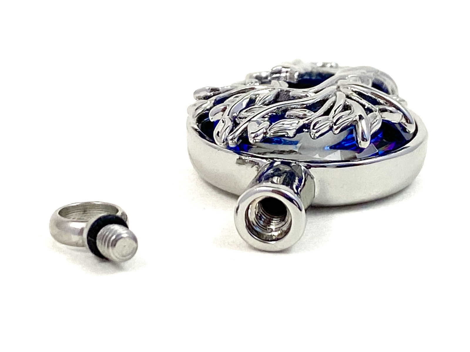 Keyring Urn .5″ Key Chain Cat Tree of Life Cremation Pendant Ashes Kitty Purple
