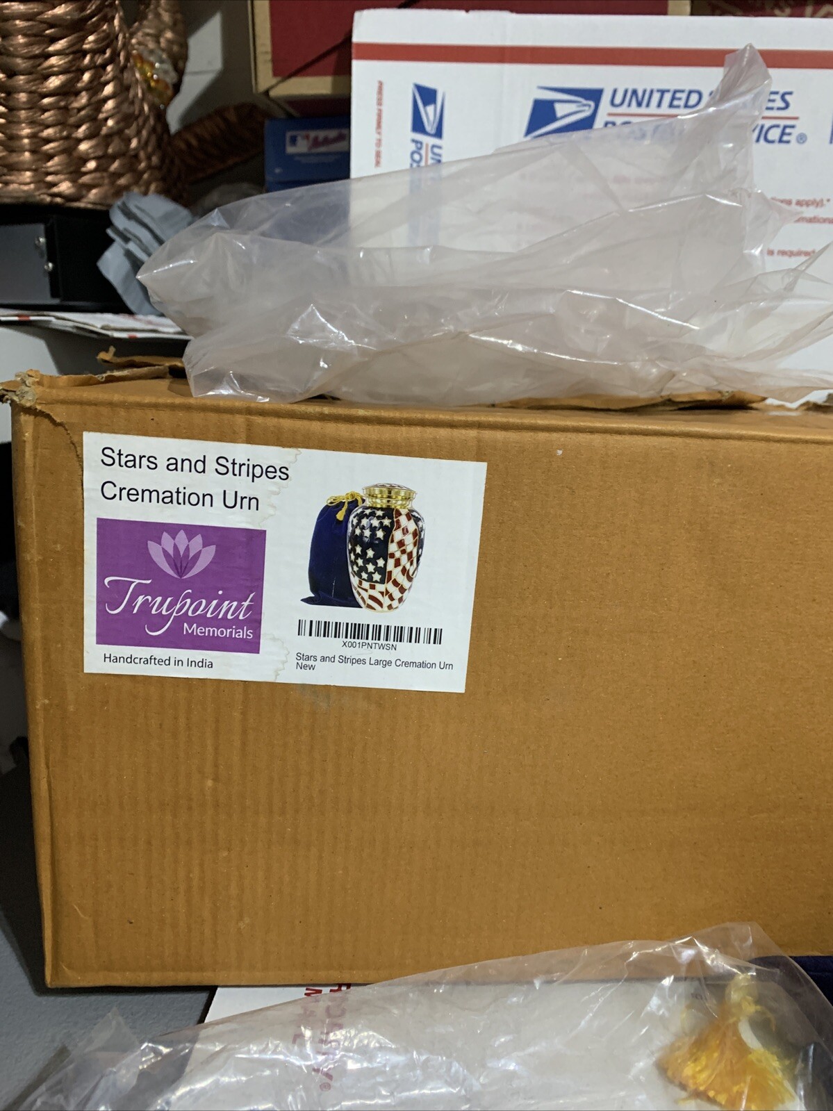 Patriotic Flag Classic Large Urn for Human Ashes – for Veterans First Responders
