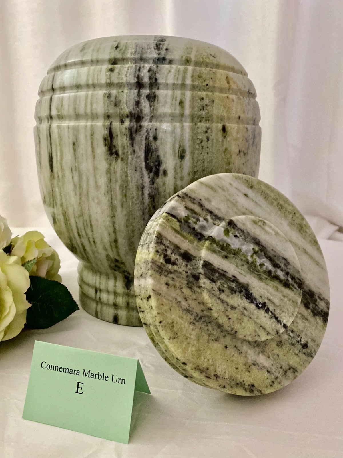 Solid Irish Connemara Marble Adult Full-size Cremation Urn One-of-a-Kind – E