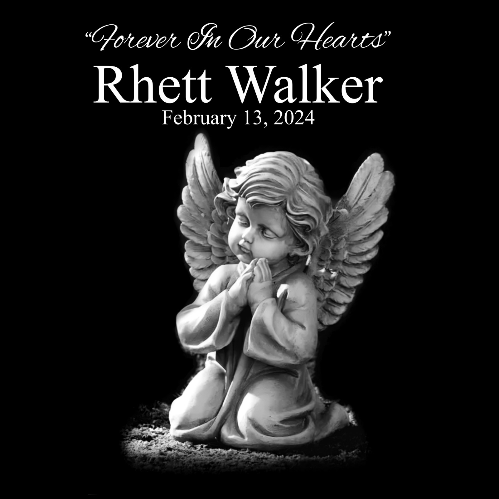 Custom Memorial Grave Marker Granite Plaque Human headstone 12×12 angel baby
