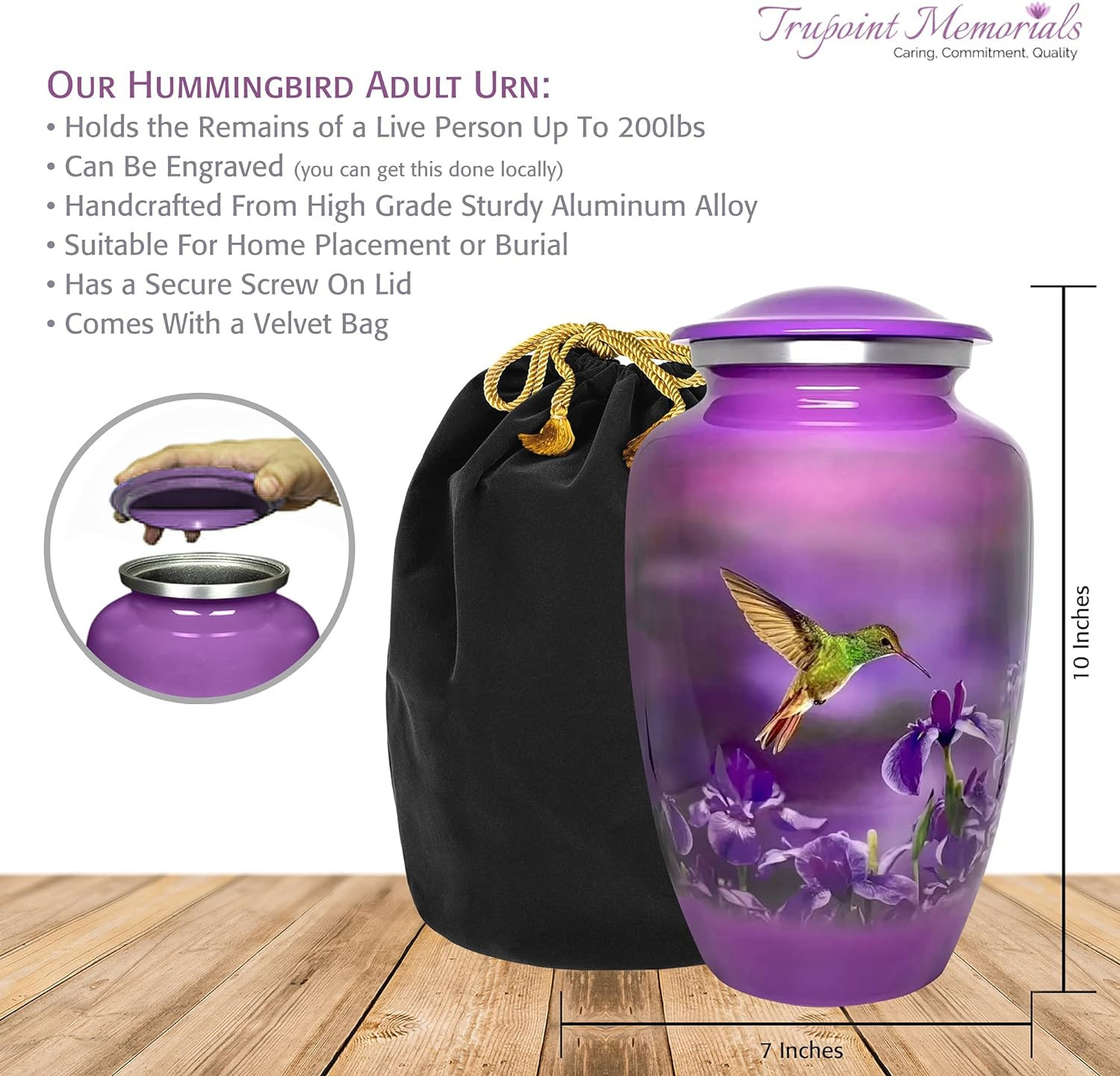 Trupoint Memorials – Urns for Human Ashes Adult Female, Burial Urns, Decorative