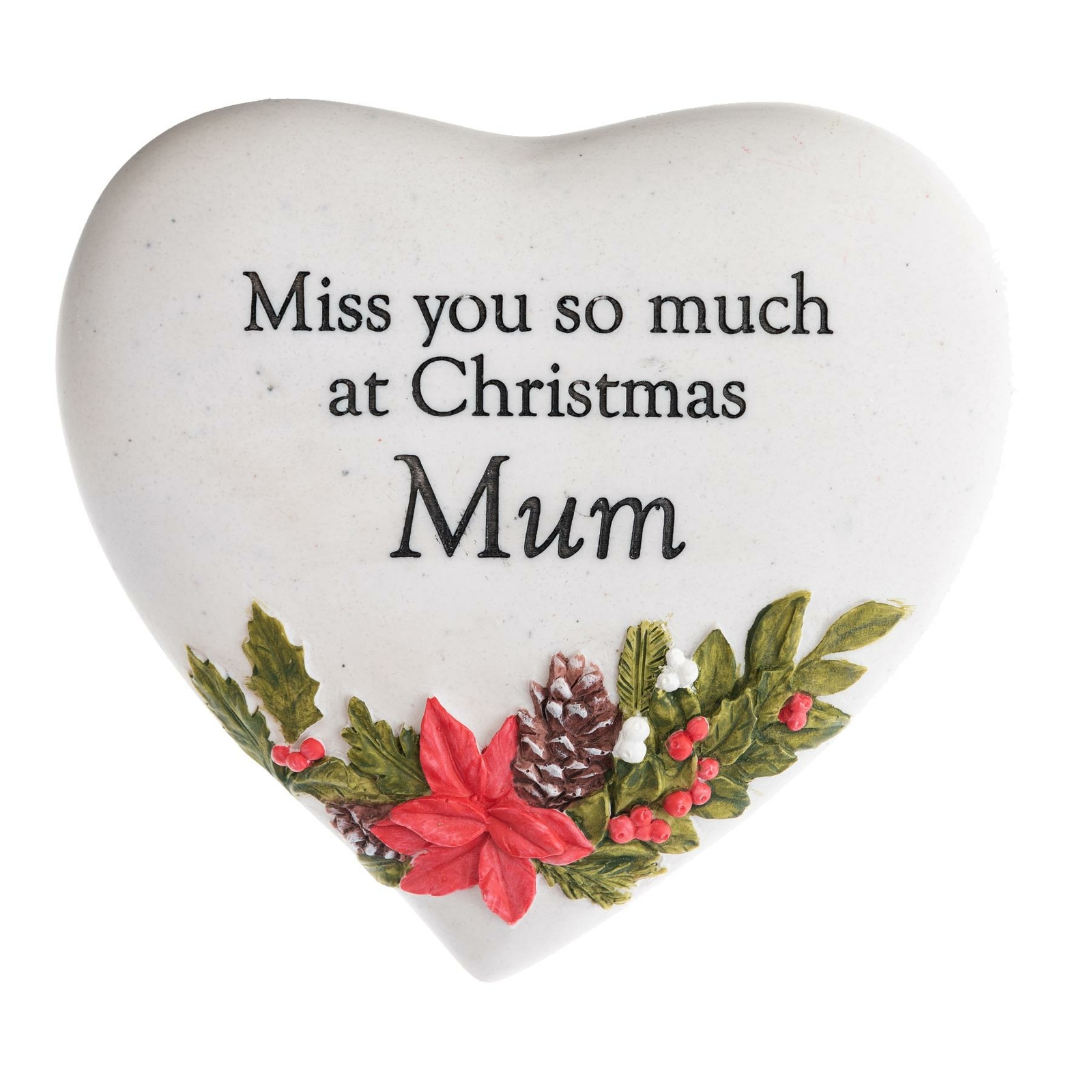 Christmas Graveside Memorial Heart Plaque – Thoughts of You – Mum