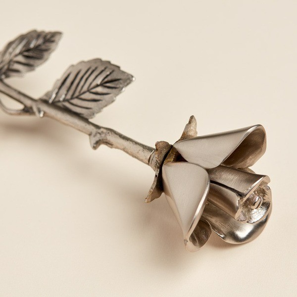 New, Solid Brass Pewter Threaded Rose Keepsake Funeral Cremation Urn For Ashes