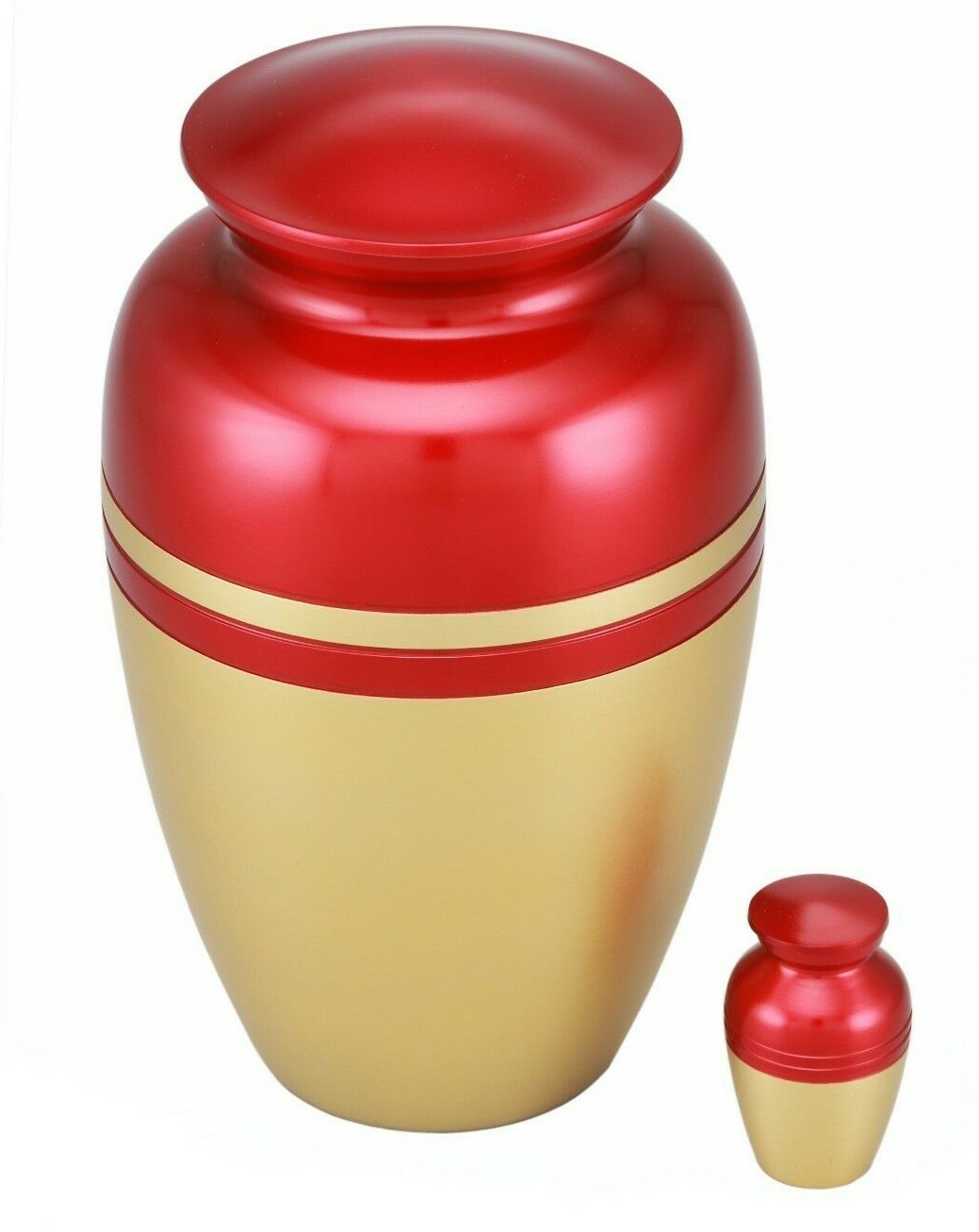 Gorgeous Dual Tone Red and Gold Adult Cremation Urn – Free Shipping