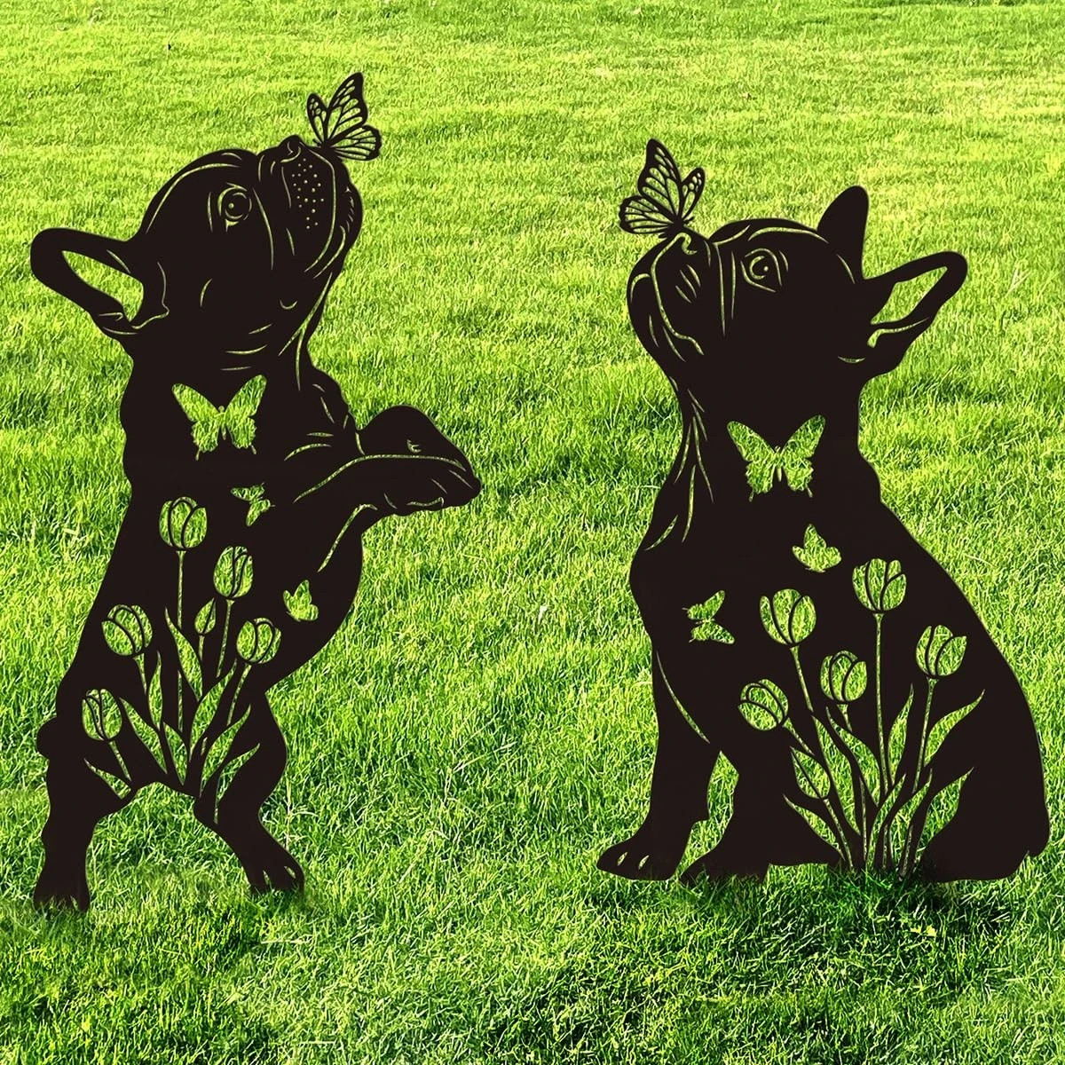 Metal Dog Garden Decor for Outside, French Bulldog Gift for Dog Lovers, Rust …