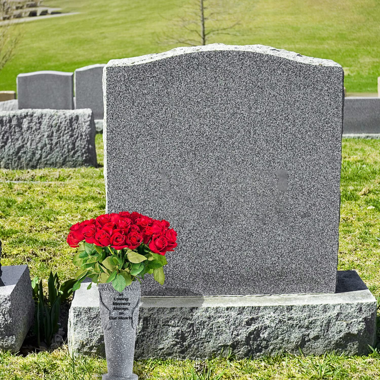 Cemetery Grave Vase with Ground Spikes, Angel Wings Vase for Fresh/Artificial…