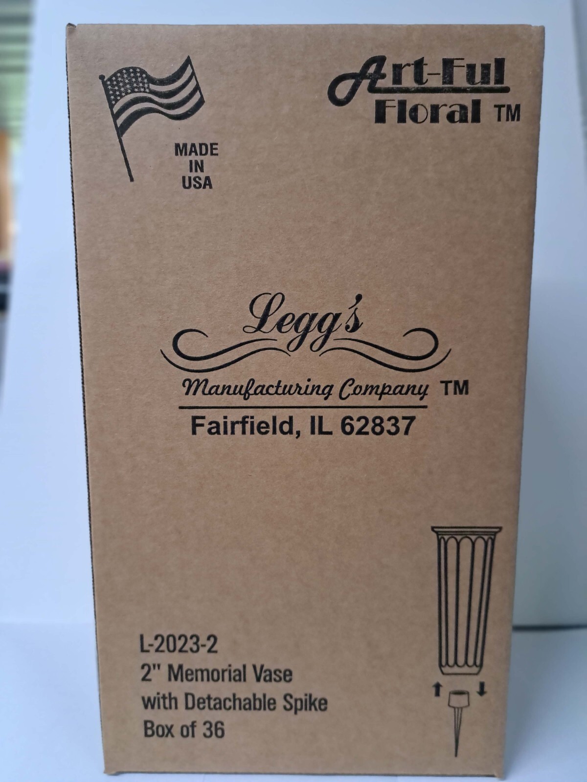 cemetery vase memorial flowers Bulk Package of 36 with a Push on Spike