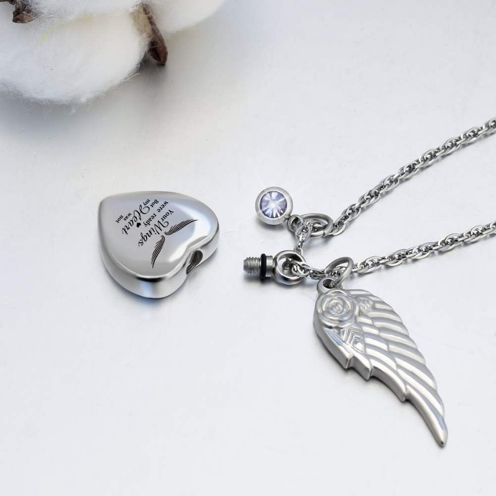 Elegant Heart-Shaped Urn Necklace for Ashes – Personalize with 12 Birthstones