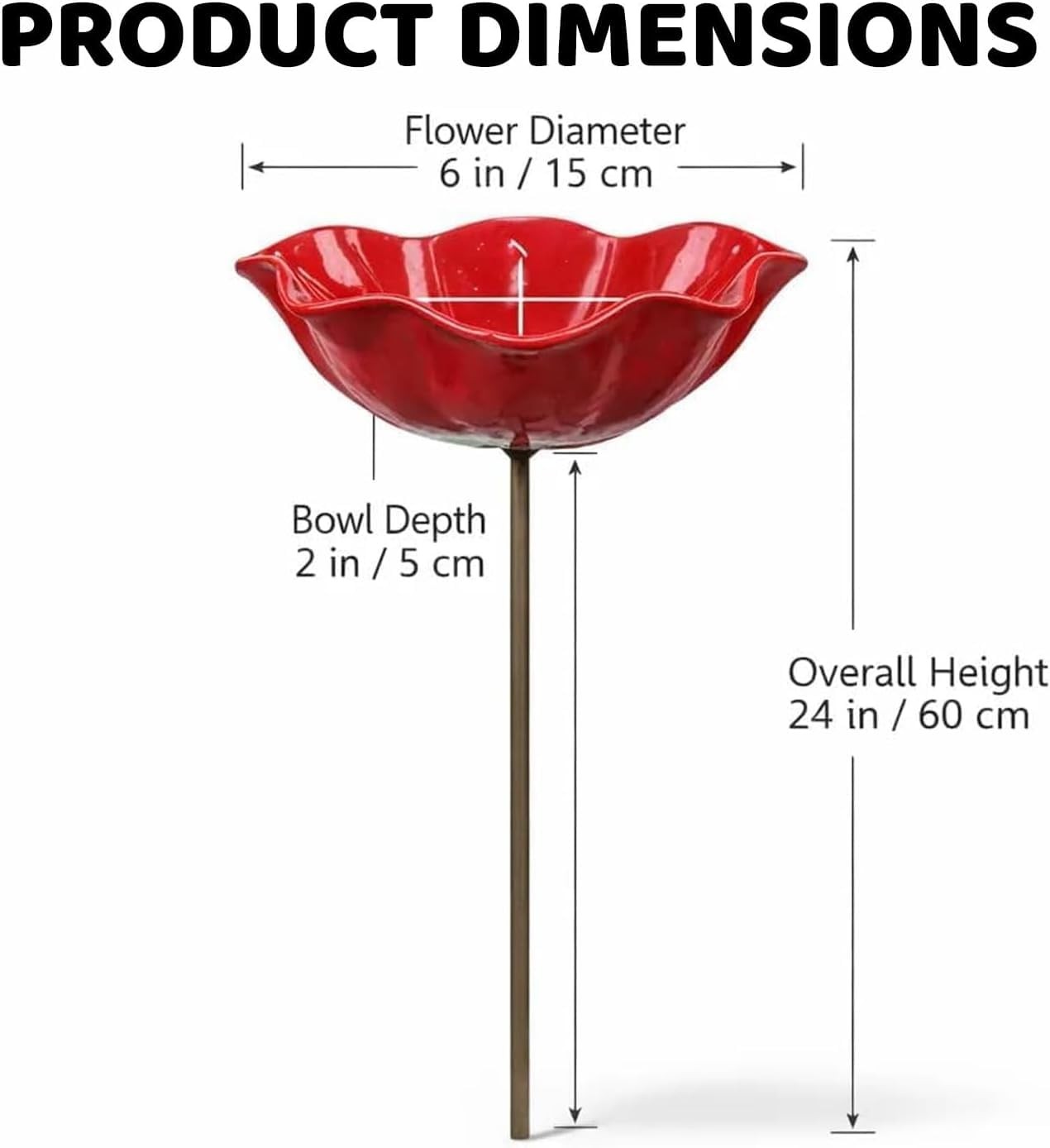 Handmade Metal Flower Garden Stake, Bird Bath for Outside Garden Patio Yard L…