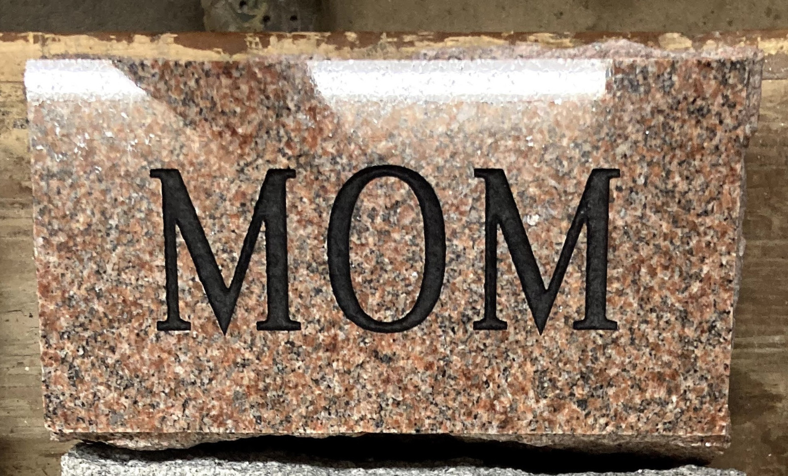 Granite Custom Engraved Footstone Cemetery Funeral Morning Rose 4x8x4″