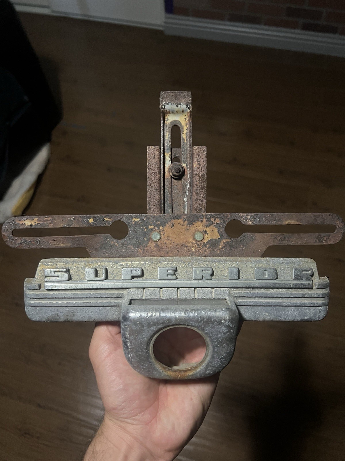 1952 Cadillac Superior Hearse Ambulance Coach License Plate Bracket Light