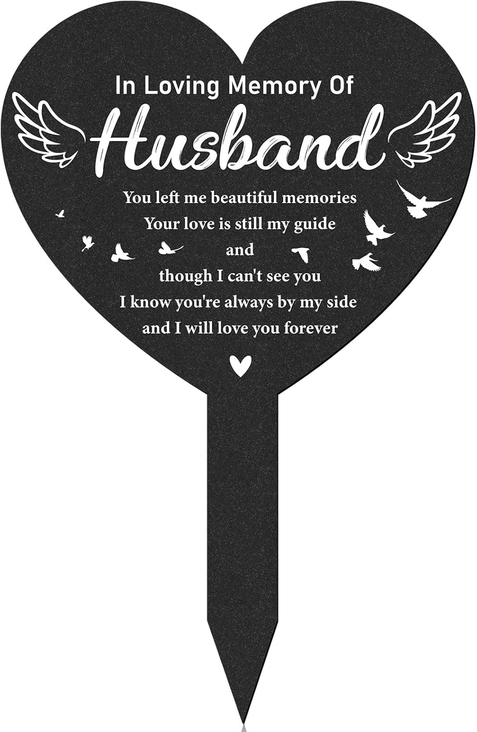 Husband Memorial Grave Stakes – Black Angel Cemetery Markers Decoration for Wife