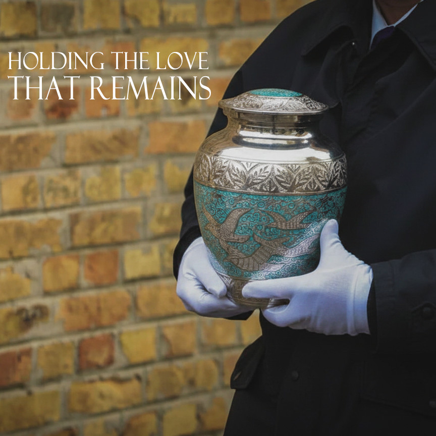 Large Solid Brass Cremation Urn for Human Ashes Handcrafted Funeral Memorial Urn