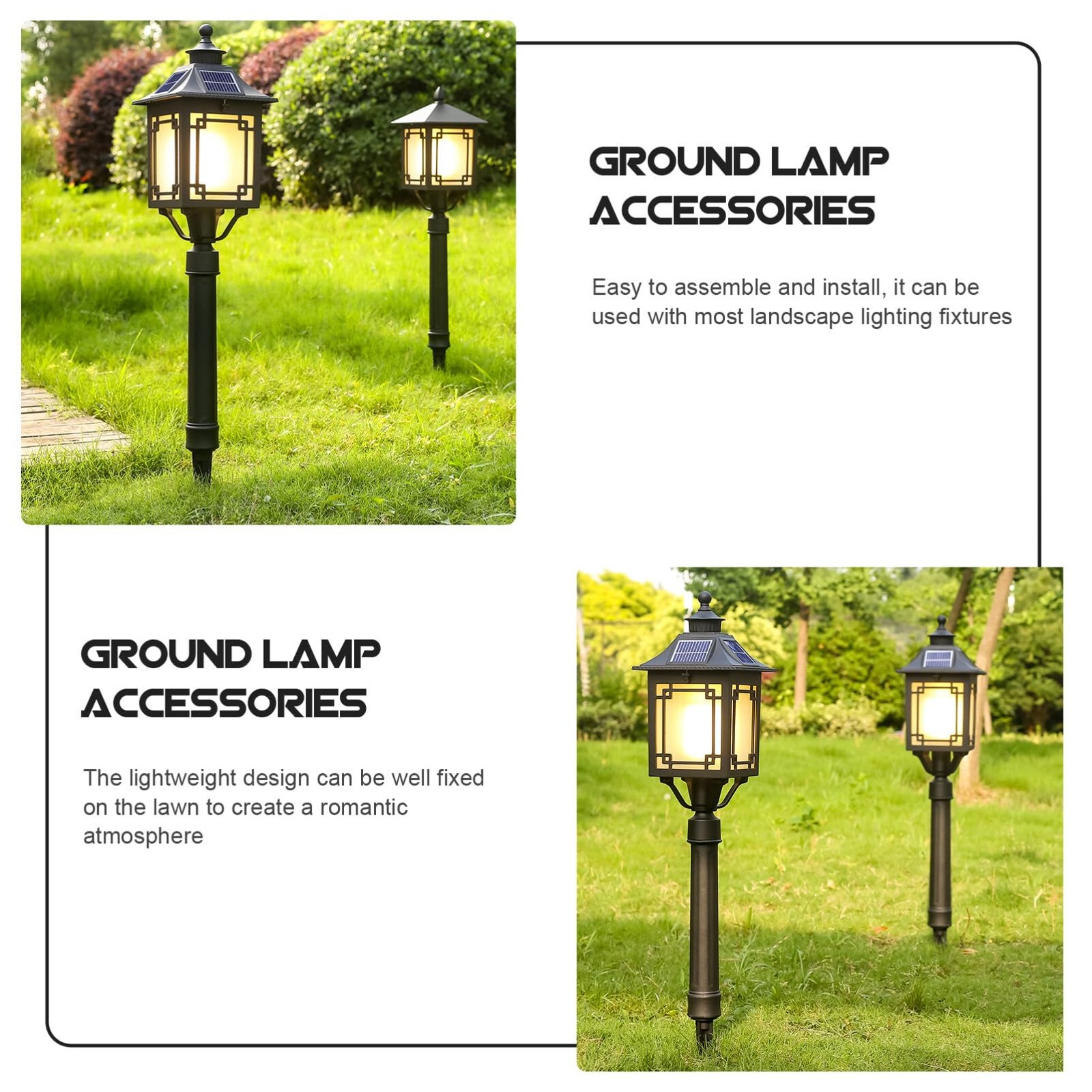 Solar Light Stakes 10 Pcs Plastic Ground Stakes 5.51 Inch Garden Lamp Spikes …