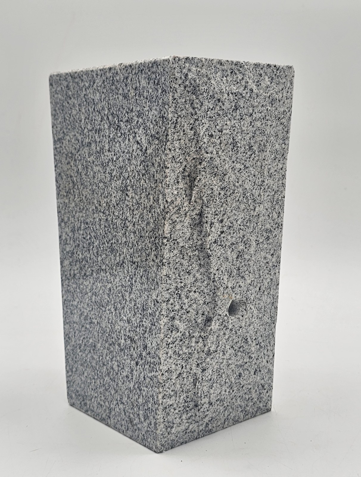 Granite Memorial Vase Tapered Gray Shiney Speckled Edged Cemetery 9″×5.25″×4″