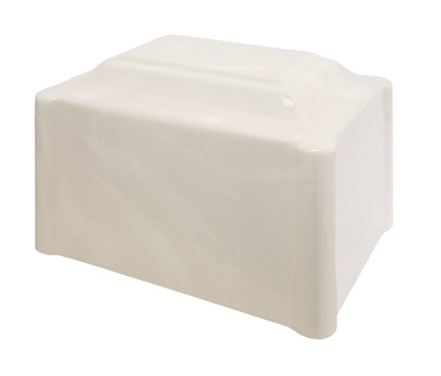 White Cremation Urn Vault w/ Photo & Laser Engraved Name Dates & Picture Emblem