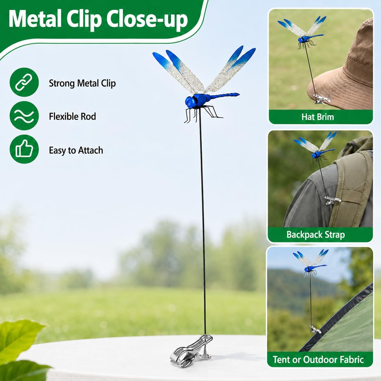 3D Fake Dragonfly Clip Dragon Fly Garden Decoration for Hats and Garden – Cre…