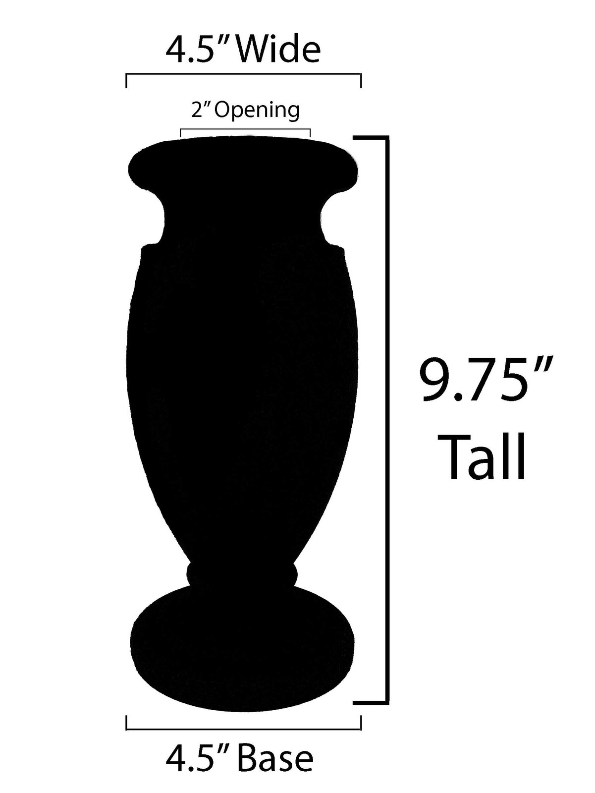 Memorial Cemetery Flower Vase, Simulated Light Grey Granite, Plastic