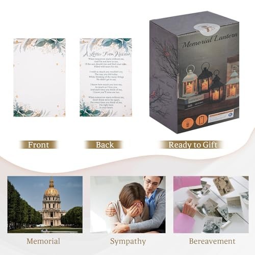 Sympathy Memorial Lantern with Flickering Flame – Bereavement Keepsake for Loved
