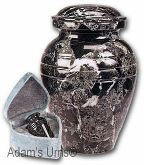 Adult Funeral Cremation Urn made from a block of Solid Black Marble, 205 Inches