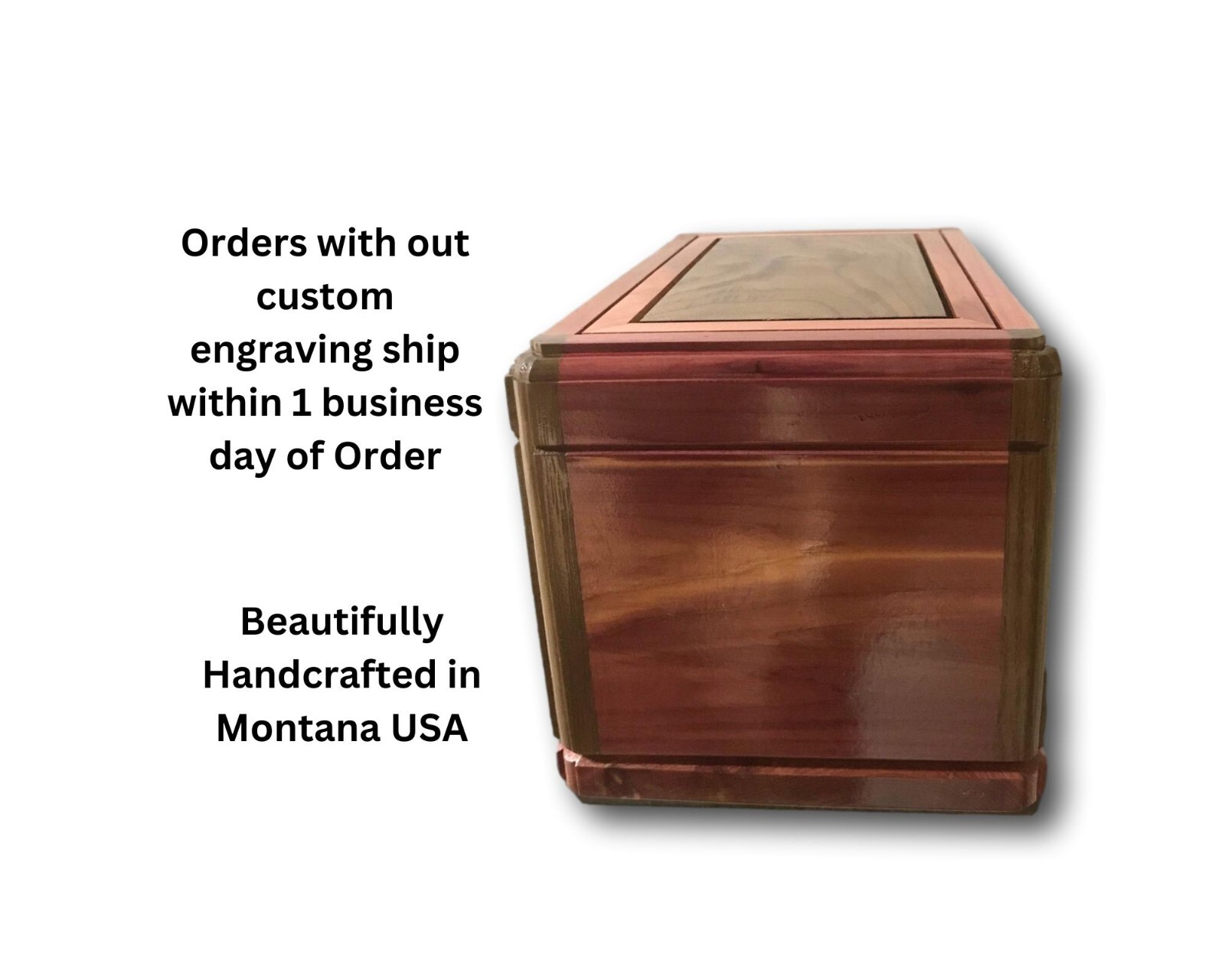 Aromatic Red Cedar Walnut Wooden Handmade Burial Cremation Funeral Urn