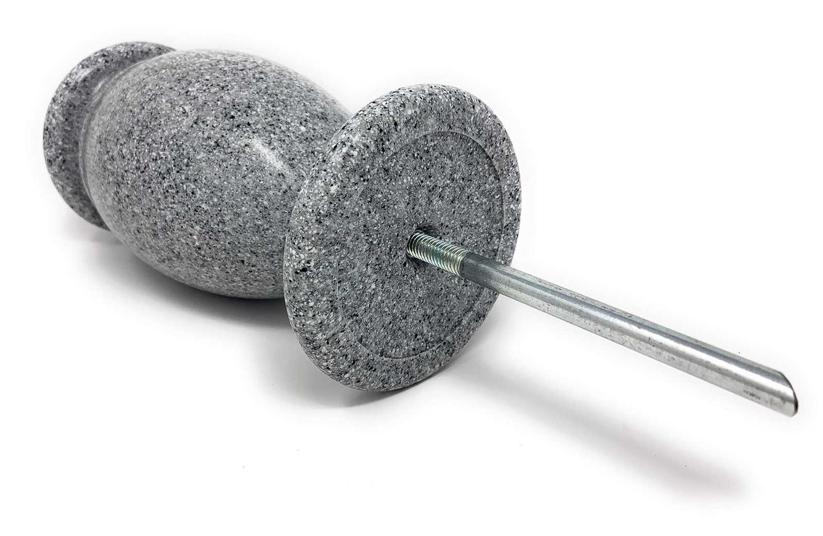 Memorial Cemetery Flower Vase, Simulated Light Grey Granite, Plastic