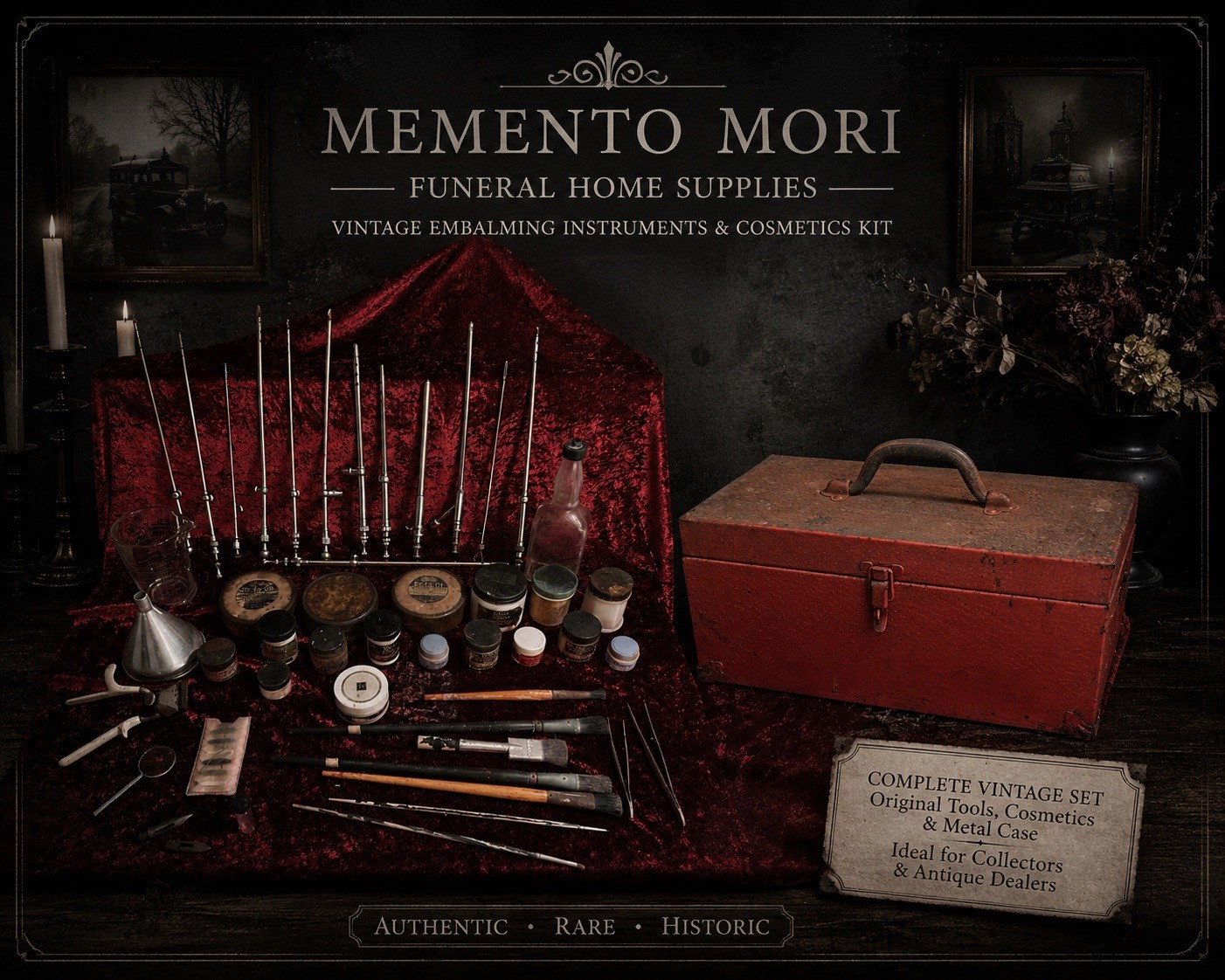 Vintage Mortuary Embalming Kit Dodge Cosmetics Original Medical Toolbox ODDITIES