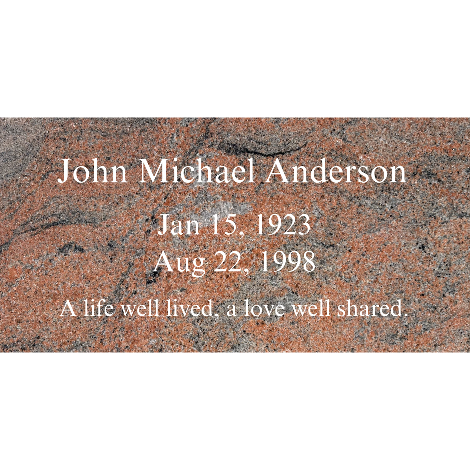 Headstone -cemetery grave flat marker 24x12x4″ includes engraving- Multi Red