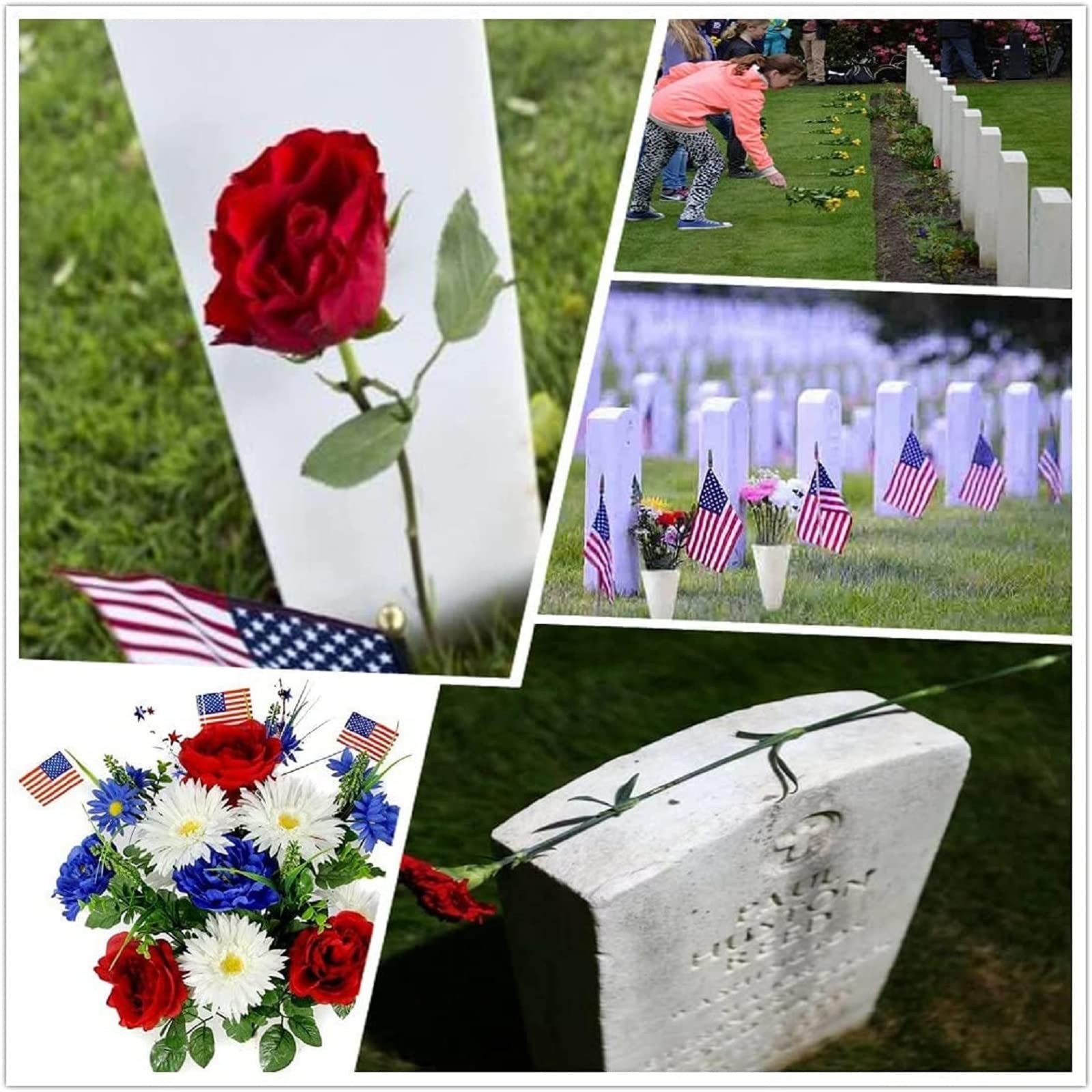 3 PCS Cemetery Flower Planter Vase Ground Memorial Holder 7 Inch White Stake